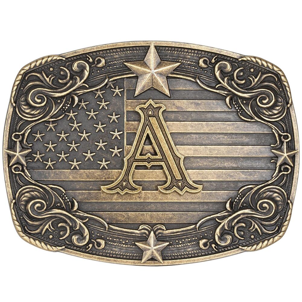 1802 Western Belt Buckle Vintage Initial Letter A Cowboy Belt Buckle Texas